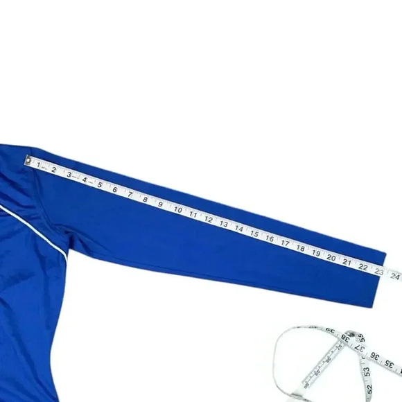 Nike Dri-Fit Women's Size S Blue Active 1/2 Zip Pullover Top With 13 Patch Used - Picture 10 of 11